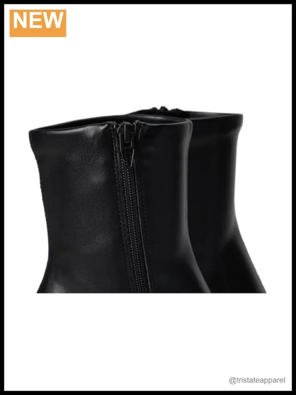 Women's Faux Leather Square Toe Block Heel Ankle Bootie